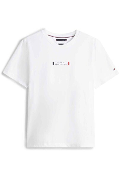 Tommy Hilfiger Men's Brand Logo Casual White T-Shirt Suitable for Daily Use M...