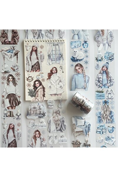 Onwize PET Tape Snowlight Elegance | Scrapbook & Junk Journal Kış Temalı Stic...