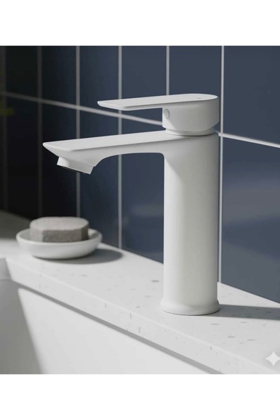 luxury faucet خلاط حوض أبيض ذو جسم ثابت