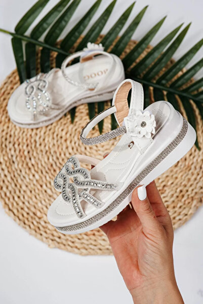 Zaira Sandale fete albe din piele ecologica Lilith2 #21752 - 36