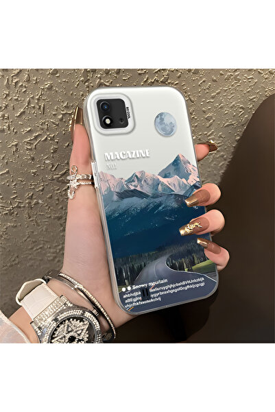 ucuc حافظة مضادة للسقوط من السيليكون المتوافقة مع Realme C20/C20A، بأنماط قمم...