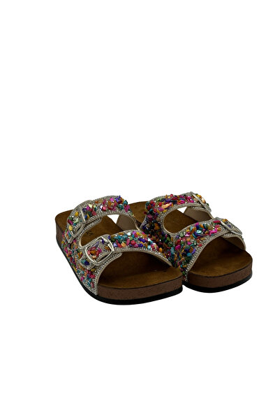 Pienn Anatomical Comfortable Colorful Stone Double Buckle Women's Slippers