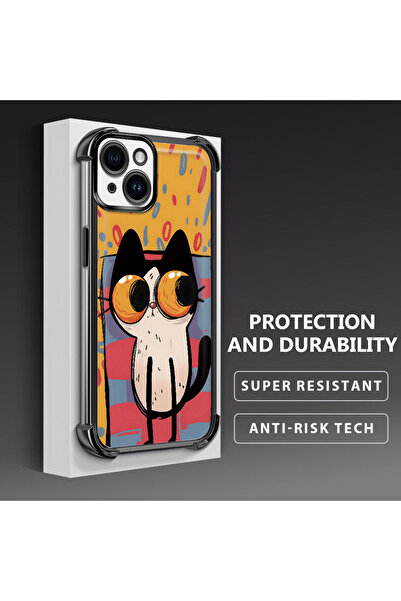 ucuc حافظة واقية من السيليكون الشفاف المتوافقة مع هاتف iPhone 14 بأنماط القطط...