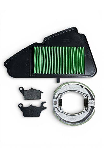 MOTORKİT MK HONDA DİO ÖN BALATA + ARKA BALATA TAKIMI + HAVA FİLTRESİ BAKIM SETİ