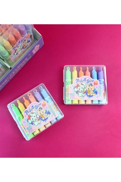 Gift Moda Perfume Store Floral Scented Highlighter Pen Set – 6 Colors