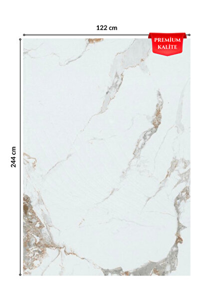 DİECOR Premium Kalite Mermer Desenli PVC Panel 122x244 Cm Suya Dayanıklı Banyo, Mutfak Ve Zemin Kaplama