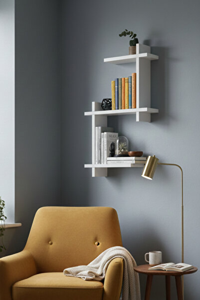 Milonsa Dekoratif Kitaplık Raf | Çok Amaçlı Duvar Rafı Organizer | Duvara Monte Kitaplık