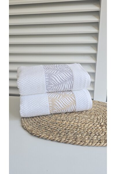 Özdilek Osier 2-Piece Boxed Gray-Beige Hand Towel Set