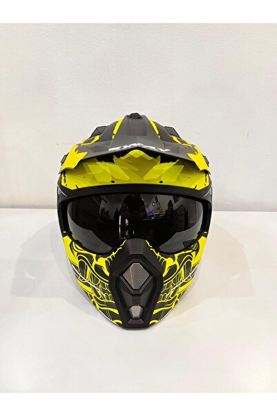 Sway FS-X1 SEUL WARRIOR ÇENE ÇIKAN SİYAH VİZÖRLÜ KASK