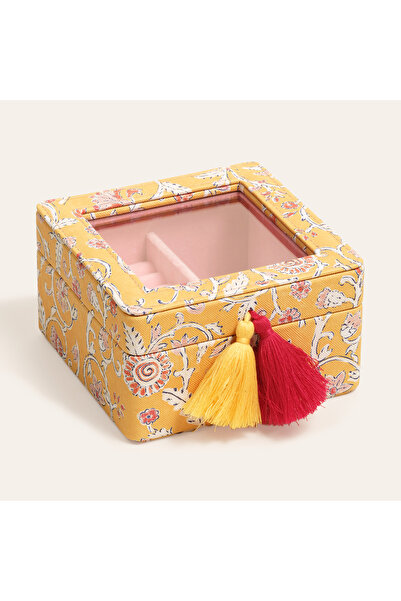 Zsa Zsa Zsu Meılın Pvc Takı Kutusu 14x14x8 Cm Sarı