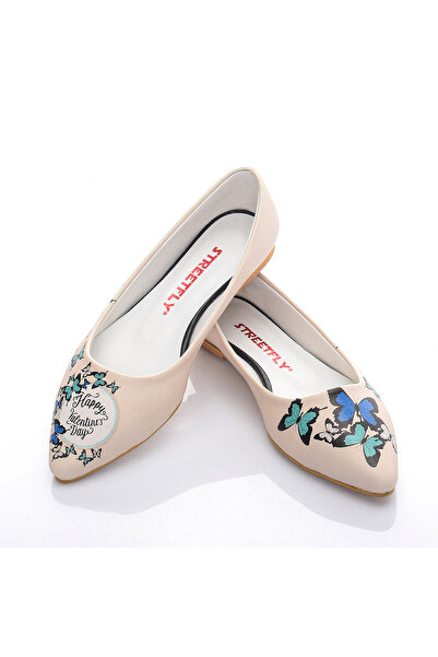 Streetfly Valentine's Day Themed Multicolored Women's Ballerinas