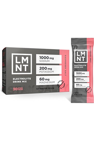 LMNT Zero Sugar Electrolytes - Raspberry Salt | Drink Mix | 30-Count