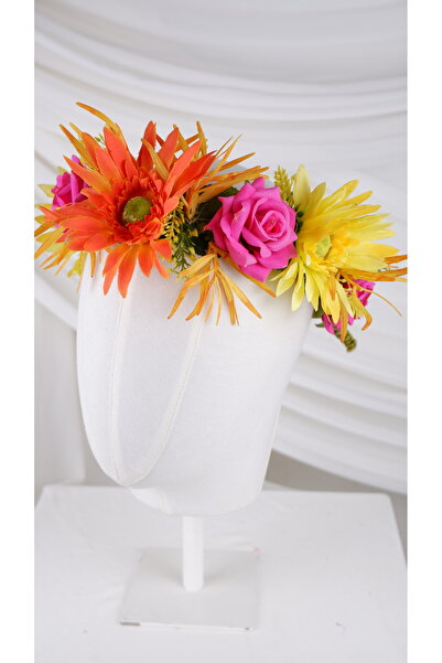 Buketlife Yellow Orange Pink Flowered Gelintacı