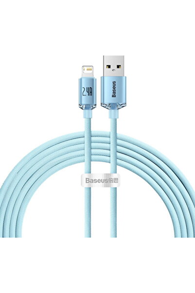 Baseus Crystal Shine Series USB cable - Lightning 2,4A 20W 2m blue (CAJY001203)