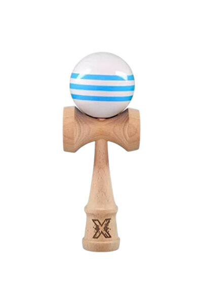 Atlas Kendama X, Profesionala, HQ, Big Cups V2 Super Sticky, Alb/Linii Albastre