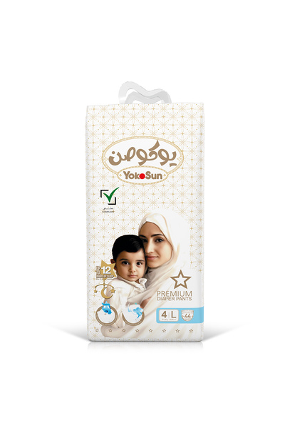 YokoSun Premium Baby Diaper Pants, size 4 / L (9-14 kg) 44 pieces, 1 pack