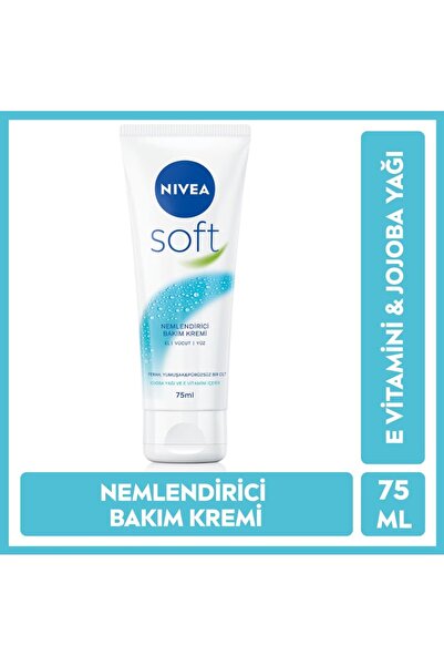NIVEA Soft Krem 75ml Nemlendirici Bakım Kremi Jojoba Yağı, E Vitamini, El Yüz...