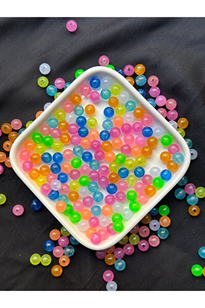 Bijumix Aksesuar 100 Adet Fosforlu Boncuk – Gece Parlayan Dekoratif Takı & Ho...