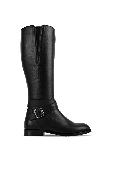 MY DERİ Any Women's Genuine Leather Belt Buckle Detailed Riding Boots 40317