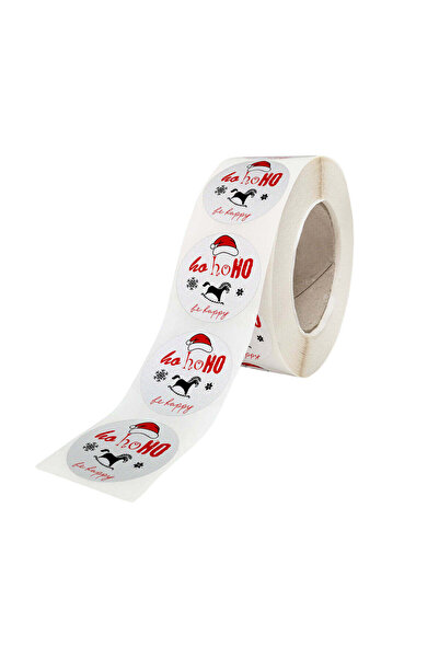Papette Set 100 buc Etichetă autoadezivă/sticker cu Model Crăciun Ho Ho Fun