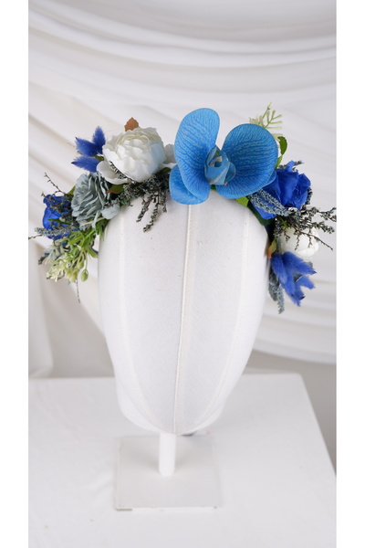 Buketlife زهرة زرقاء بيضاء متنقلة