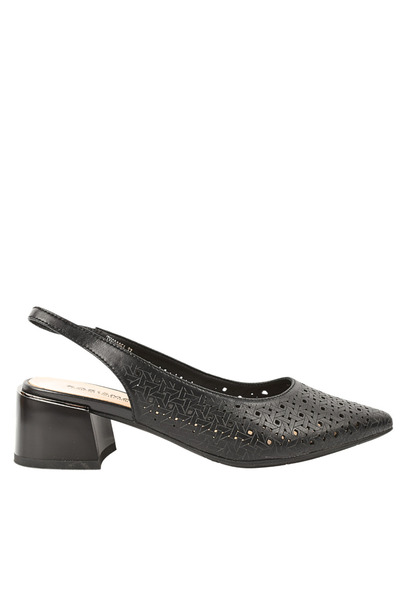 Karisma Elegant sandals, women, KARISMA, black, leather, heel 37