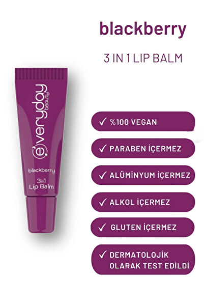 Everyday Beauty 3 Etkili Dudak Balmı Böğürtlen 10 ml