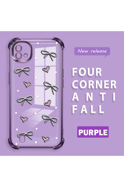 ucuc حافظة واقية من السيليكون الشفاف المتوافقة مع Realme C20/C20A بأنماط قلب