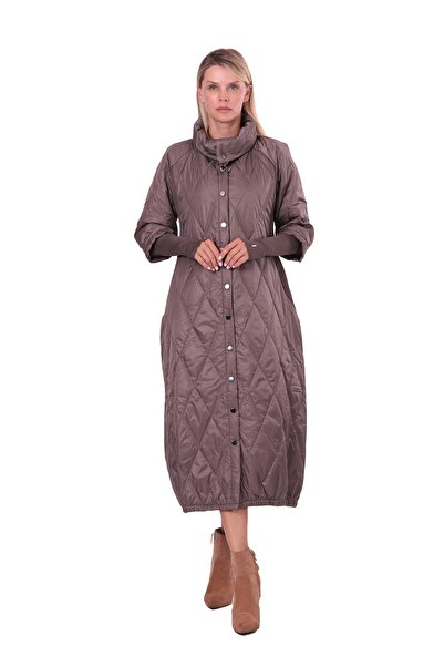 Invee Quilted Coat with Gloves Dried Rose