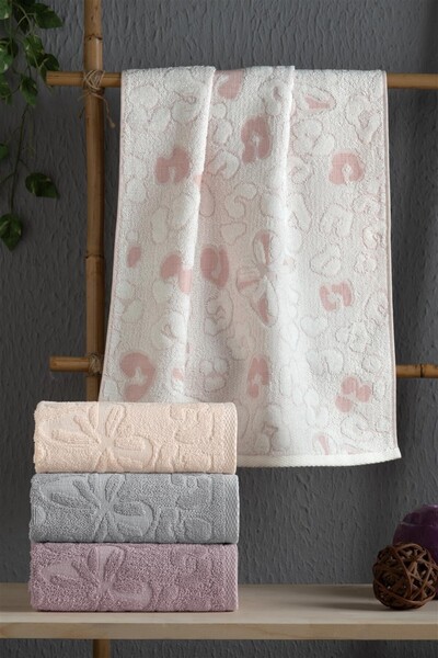 Altınbaşak (Set of 4) Aron Premium Bamboo 50X90Cm. Dowry Super Soft Hand and Face Towel (40% Bamboo)