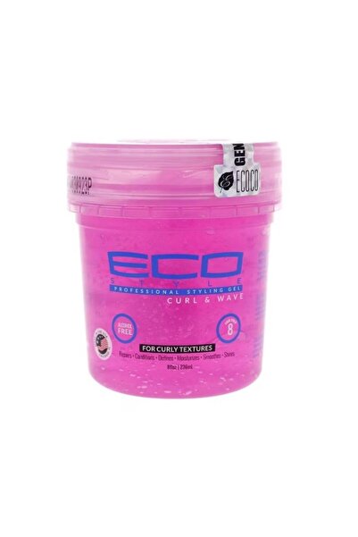 ECO STYLE Gel pentru par cret Curl &Wave, Pink, 473 ml