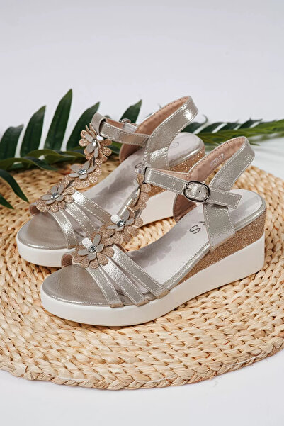 Zaira Μπεζ σανδάλια για κορίτσια από οικολογικό δέρμα Irene #22025 - 36
