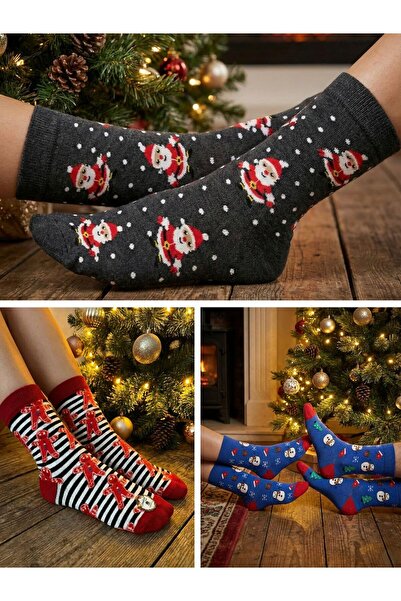 B Beşiroğlu Since 1980 Set de 3 șosete de Anul Nou |   Unisex |   Iarnă groas...