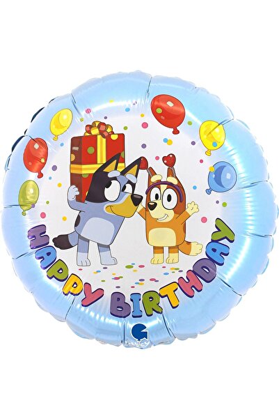 grabo Balon folie rotund HAPPY BIRTHDAY Bluey&Bingo 45x45 cm