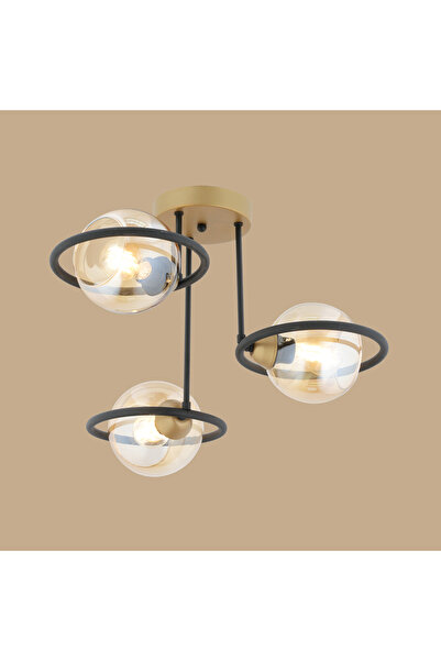 Bella Maison Mary 3'lü Avize Siyah (38x50 cm)