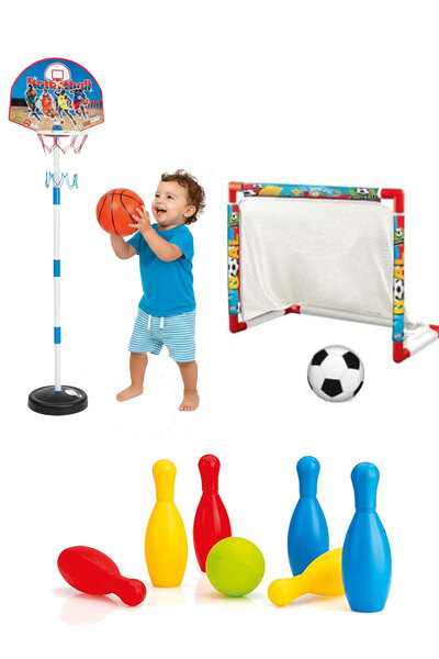 oruçoyuncak Futbol Kalesi + Ayaklı Basketbol Potası Erkek Çocuk Oyuncakları Oyuncak Futbol Kalesi Set