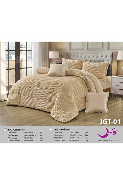 Moon لحاف شتوي وجه فرو وجه مخمل مزدوج 230*250-نفرين