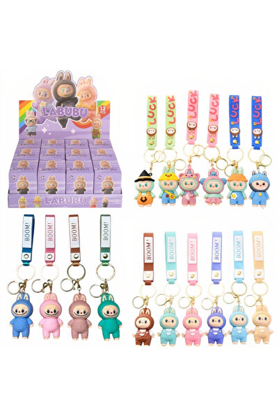 JML1 Set de 12 brelocuri Labubu, 6 cm, cutie aleatorie pentru blindbox, diferite modele, en-gros