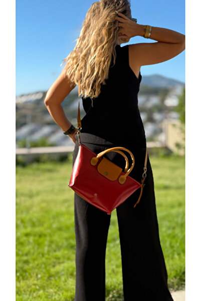 Tuvita Collection Bodrum 100% Real Leather Handmade Women's Clamshell Handbag
