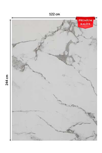 DİECOR Premium Kalite Mermer Desenli PVC Panel 122x244 Cm Suya Dayanıklı Banyo, Mutfak Ve Zemin Kaplama