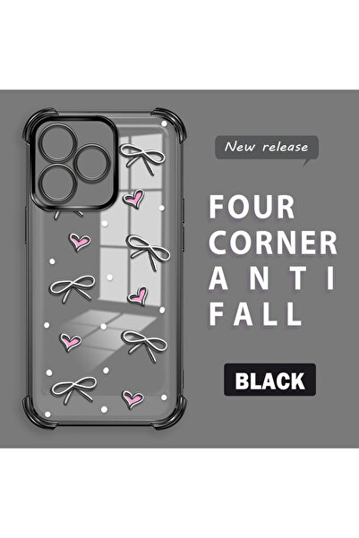 ucuc حافظة حماية من السيليكون الشفاف المتوافقة مع Realme C53 بأنماط على شكل قلب