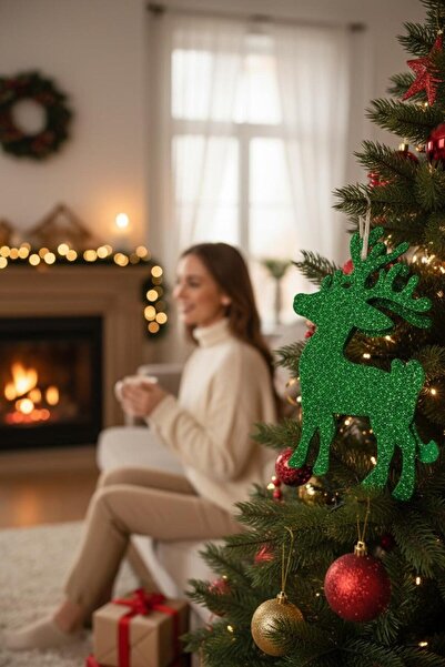 Cadde Süs Ornament de Anul Nou tematică cerb 6 bucăți de ornamente