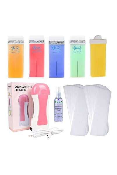 SELA Kit de epilare cu ceară Roll-on Roial Nr. 53 cu încălzitor Roz
