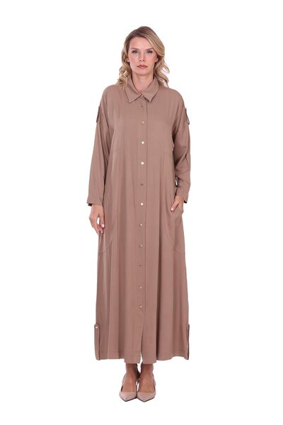 Invee 7154 Cep Detaylı Kadın Kap Camel