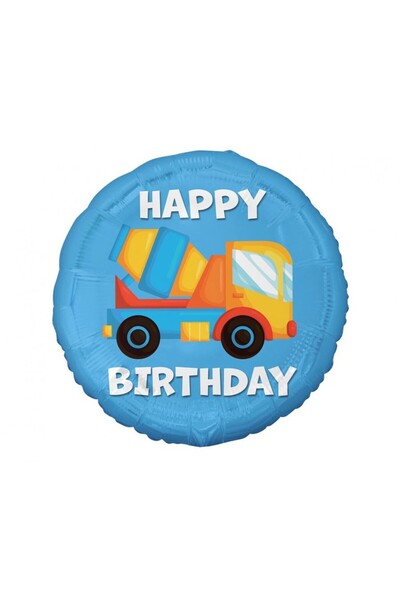 Procos Round foil balloon concrete mixer HAPPY BIRTHDAY 45 cm