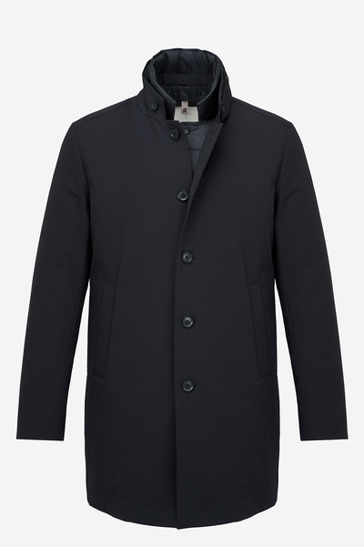 Edwards Erkek Siyah Düğmeli Yaka Palto