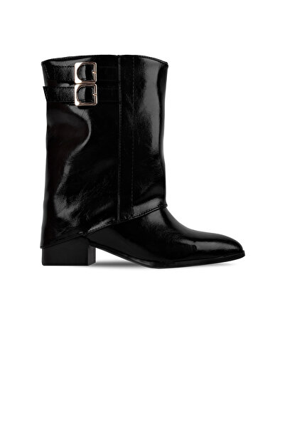 MY DERİ Γυναικείες μπότες με ψηλό τακούνι Oley Με λεπτομέρεια αγκράφας 4313