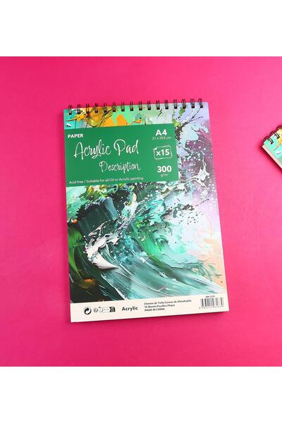 Gift Moda A4 Spiral Bound Acrylic Sketchbook Drawing Notebook – 300g |   15 Sheets