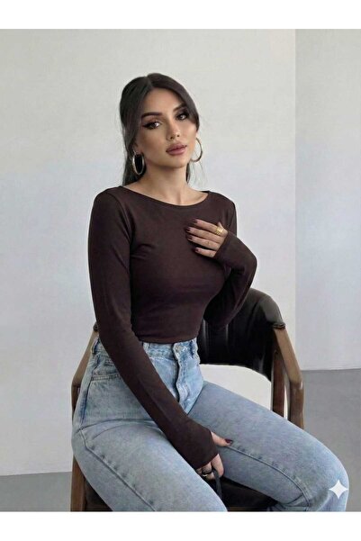 Enga Vera Γυναικείο ύφασμα με λαιμόκοψη καγιάκ ελαστικό ύφασμα με μακρυμάνικο κορδόνι με βασική εφαρμογή καθημερινής κομψής ενδυμασίας