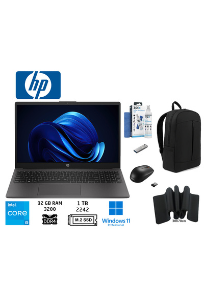 HP 250G10 B2NC4ES I5-1334U 32GB 1TB 15.6"W11PRO Fhd DuddiÇanta+Mouse+MousePad...